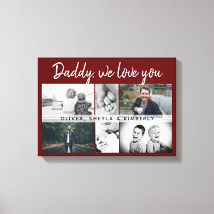 Vater mit Kindern und Familie Daddy Red 6 Foto Leinwanddruck