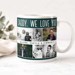 Vater mit Kindern und Familie Papa Foto-Collage Jumbo-Tasse