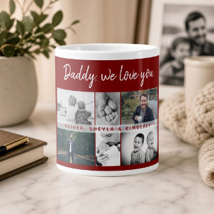 Vater mit Kindern und Familie Papa Foto-Collage Jumbo-Tasse
