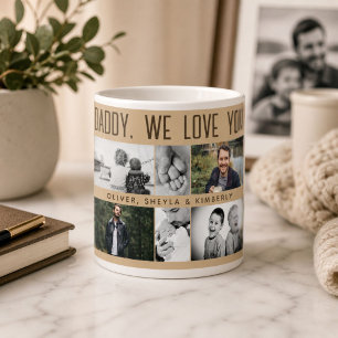 Vater mit Kindern und Familie Papa Foto-Collage Jumbo-Tasse