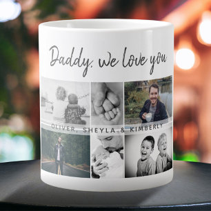 Vater mit Kindern und Familie Papa Foto-Collage Jumbo-Tasse