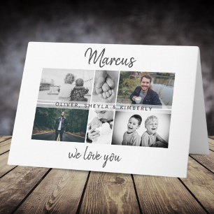Vater mit Kindern und Familie Papa Foto Collage Karte