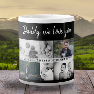 Vater mit Kindern und Familie Papa Fotocollage Jumbo-Tasse