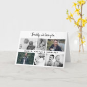 Vater mit Kindern und Vater 6 Foto Karte (Gelbe Blume)
