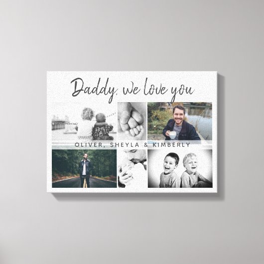 Vater mit Kindern und Vater 6 Foto Leinwanddruck (Vorderseite)