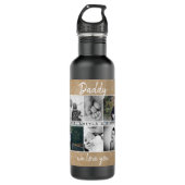 Vater mit Kindern und Vater 6 FotoCollage Edelstahlflasche (Vorderseite)