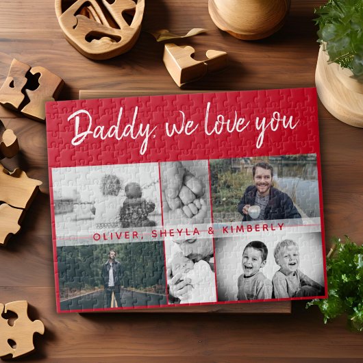 Vater mit Kindern und Vater 6 FotoCollage Puzzle