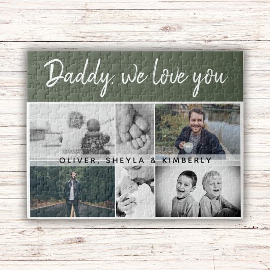 Vater mit Kindern und Vater 6 FotoCollage Puzzle