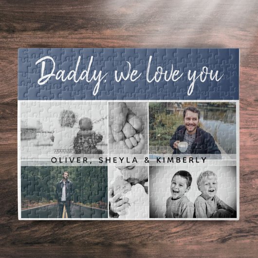 Vater mit Kindern und Vater 6 FotoCollage Puzzle