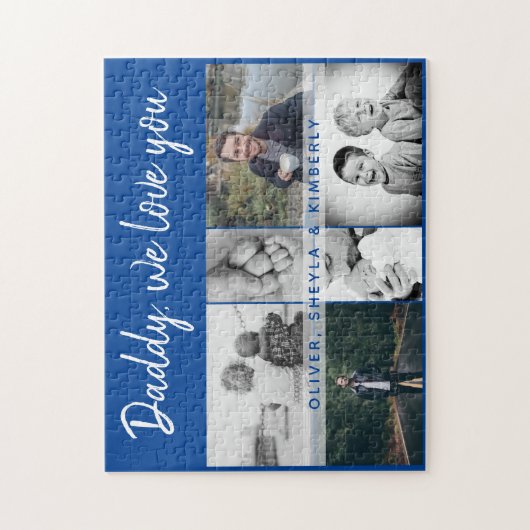 Vater mit Kindern und Vater 6 FotoCollage Puzzle (Vertikal)