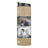 Vater mit Kindern und Vater 6 FotoCollage Thermosbecher (Nach rechts gedreht)