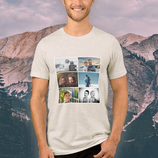Vater mit Kindern und Vater 6 FotoCollage Tri-Blend Shirt
