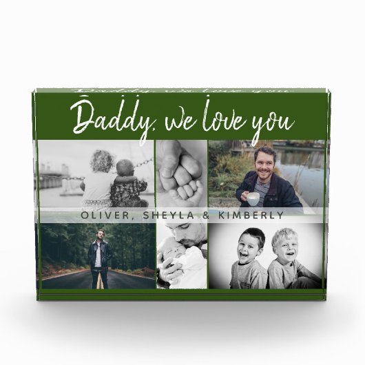 Vater mit Kindern und Vater Collage Fotoblock (Vorderseite)