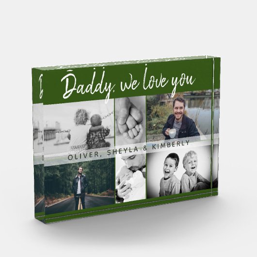 Vater mit Kindern und Vater Collage Fotoblock (Links)