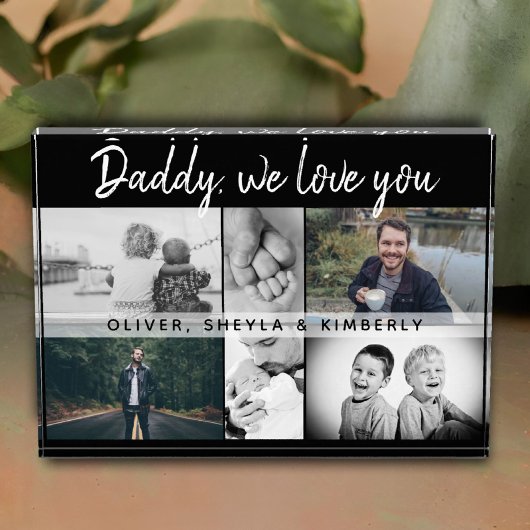Vater mit Kindern und Vater Collage Fotoblock
