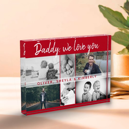 Vater mit Kindern und Vater Collage Fotoblock