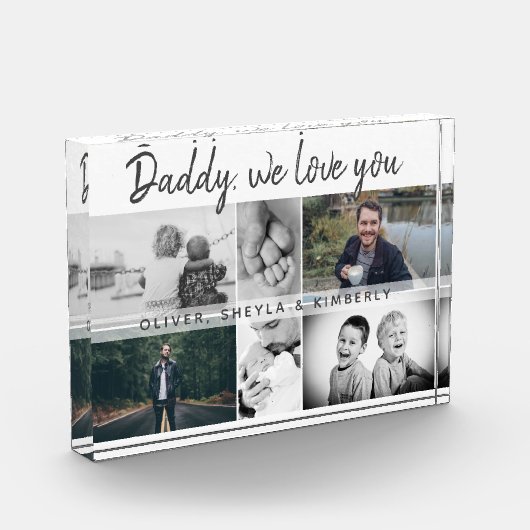 Vater mit Kindern und Vater Collage Fotoblock (Links)