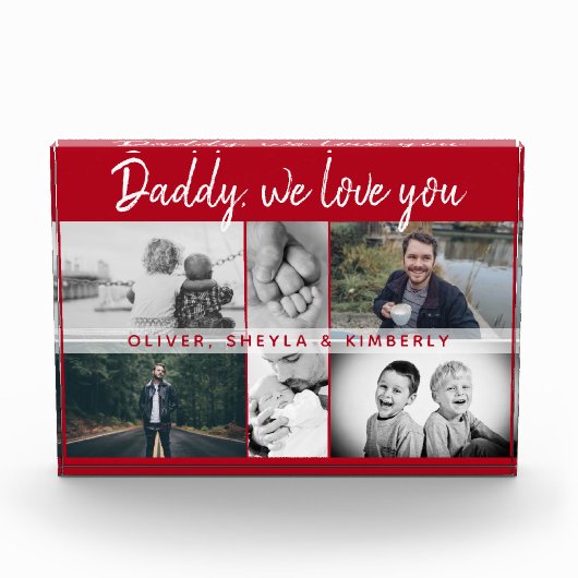 Vater mit Kindern und Vater Collage Fotoblock (Vorderseite)