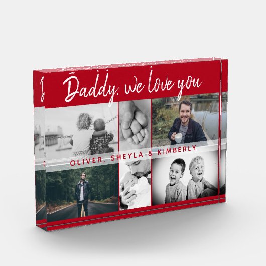 Vater mit Kindern und Vater Collage Fotoblock (Links)