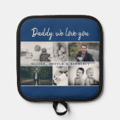 Vater mit Kindern und Vater Collage Topflappen (Vorderseite)