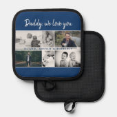 Vater mit Kindern und Vater Collage Topflappen (Vorderseite/Rückseite)