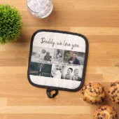 Vater mit Kindern und Vater Collage Topflappen (Oben Unten)