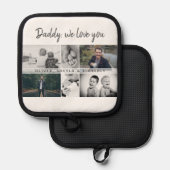 Vater mit Kindern und Vater Collage Topflappen (Vorderseite/Rückseite)