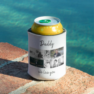 Vater mit Kindern und Vater FotoCollage Dosenkühler