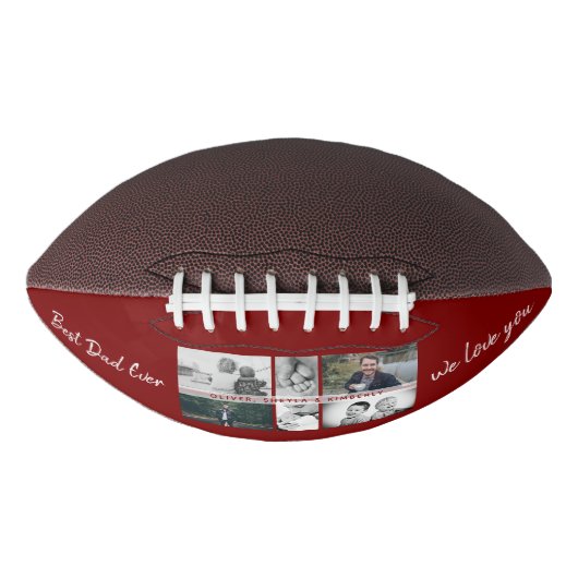 Vater mit Kindern und Vater FotoCollage Football (Vorderseite)