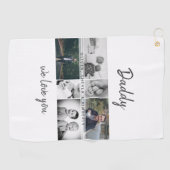 Vater mit Kindern und Vater FotoCollage Golfhandtuch (Horizontal)