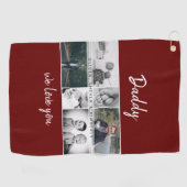 Vater mit Kindern und Vater FotoCollage Golfhandtuch (Horizontal)