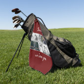 Vater mit Kindern und Vater FotoCollage Golfhandtuch (Gras)