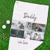 Vater mit Kindern und Vater FotoCollage Golfhandtuch