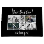 Vater mit Kindern und Vater FotoCollage Große Geschenktüte (Vorderseite)