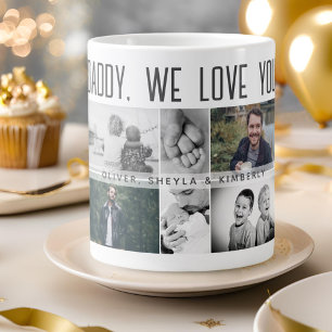 Vater mit Kindern und Vater FotoCollage Jumbo-Tasse