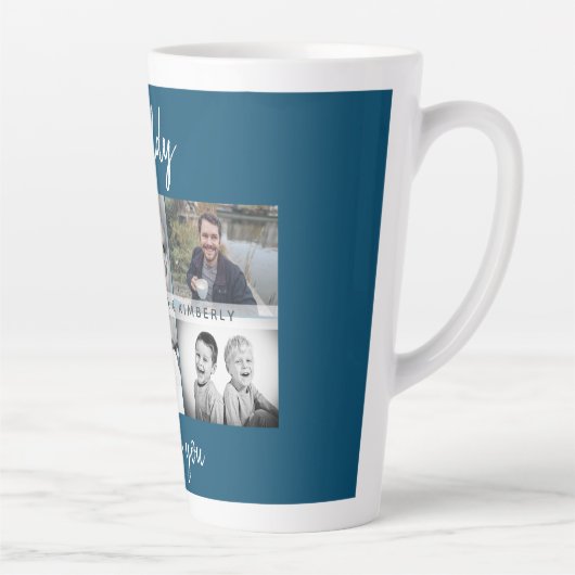 Vater mit Kindern und Vater FotoCollage Milchtasse (Rechts)