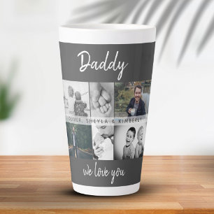 Vater mit Kindern und Vater FotoCollage Milchtasse