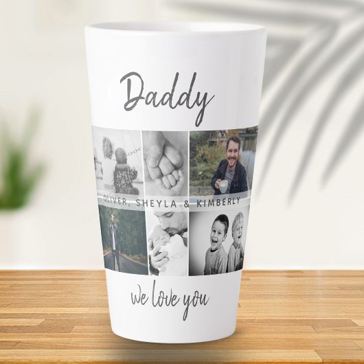 Vater mit Kindern und Vater FotoCollage Milchtasse