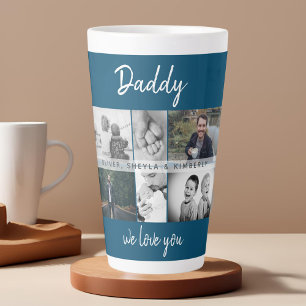 Vater mit Kindern und Vater FotoCollage Milchtasse