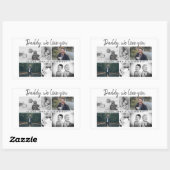 Vater mit Kindern und Vater FotoCollage Rechteckiger Aufkleber (Blatt)