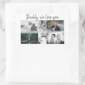 Vater mit Kindern und Vater FotoCollage Rechteckiger Aufkleber (Tasche)