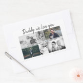 Vater mit Kindern und Vater FotoCollage Rechteckiger Aufkleber (Umschlag)
