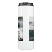 Vater mit Kindern und Vater FotoCollage Thermosbecher (Rückseite)