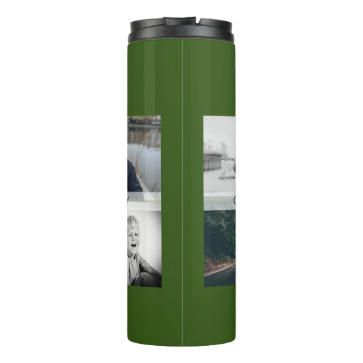 Vater mit Kindern und Vater FotoCollage Thermosbecher (Rückseite)