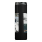 Vater mit Kindern und Vater FotoCollage Thermosbecher (Rückseite)