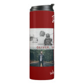 Vater mit Kindern und Vater FotoCollage Thermosbecher (Nach links gedreht)