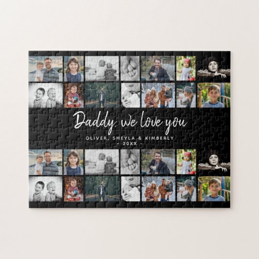 Vater mit Kindern Vater 14 FotoCollage Puzzle (Horizontal)