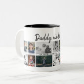 Vater mit Kindern Vater 14 FotoCollage Zweifarbige Tasse (Vorderseite Links)