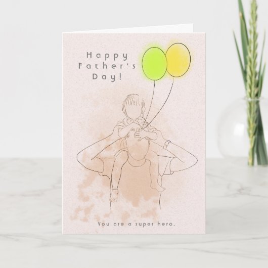 Vater mit Kindertageskarte 2 Einladung (Vorderseite)