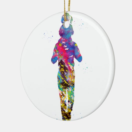 Vater mit Tochter Keramik Ornament (Links)